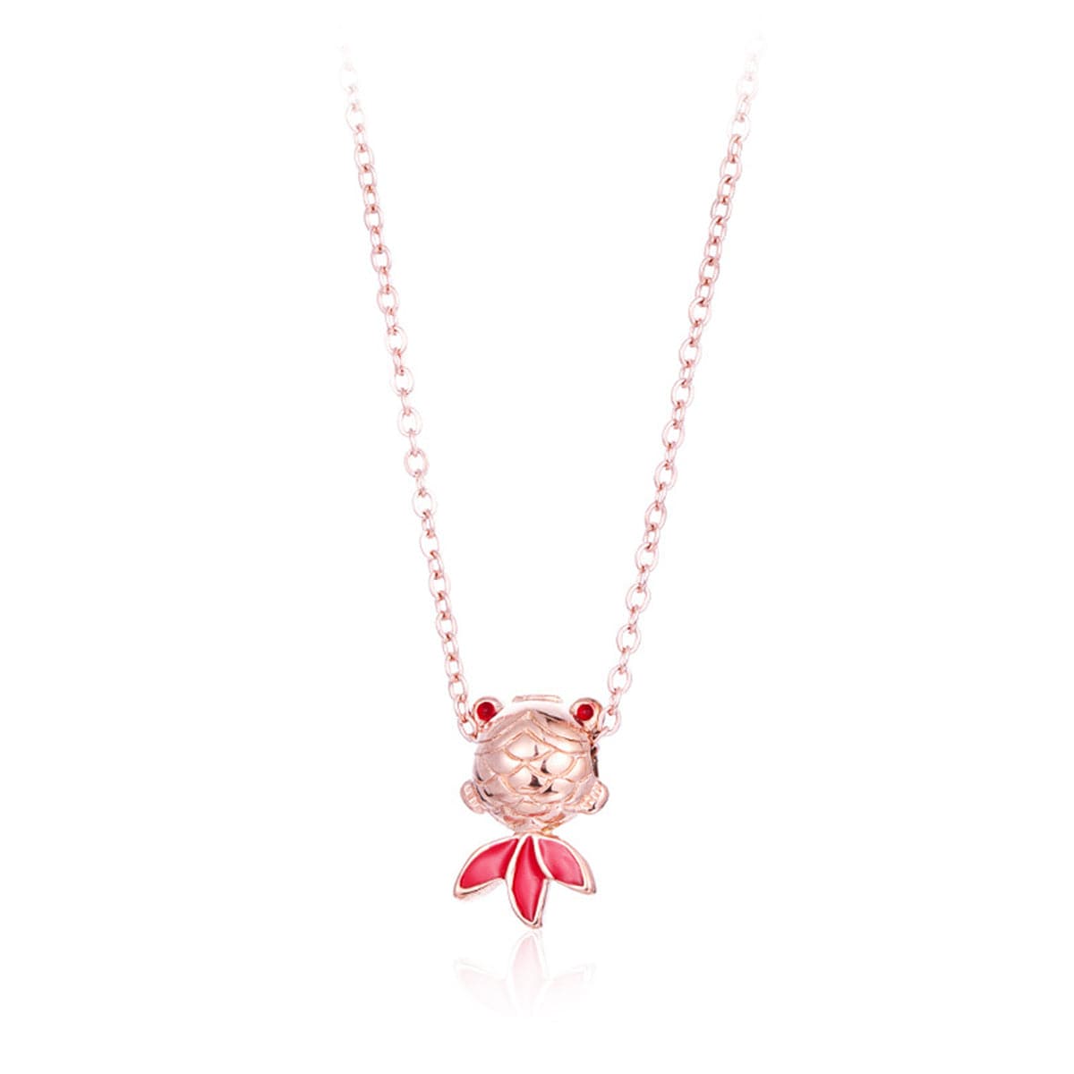 18K Rose Gold-Plated Fish Pendant Necklace