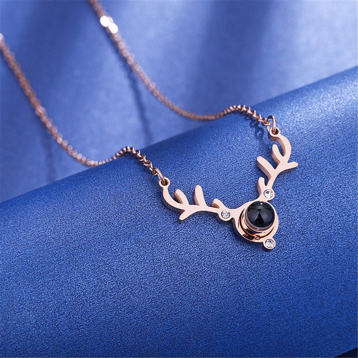 Cubic Zirconia & Crystal Antler Pendant Necklace