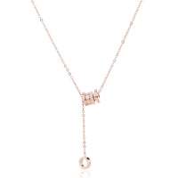 Cubic Zirconia & 18k Rose Gold-Plated Coil Ring Pendant Necklace
