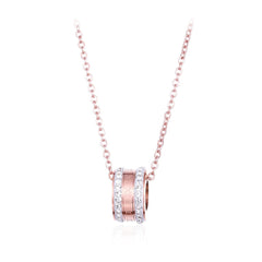 Cubic Zirconia & 18K Rose-Gold Plated Numeral Pendant Necklace