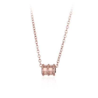 18K Rose Gold-Plated Coil Pendant Necklace, rose gold pendant necklace for women, botanical inspired, front view