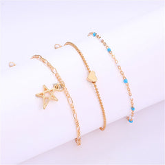 18K Gold-Plated Star & Heart Bracelet Set