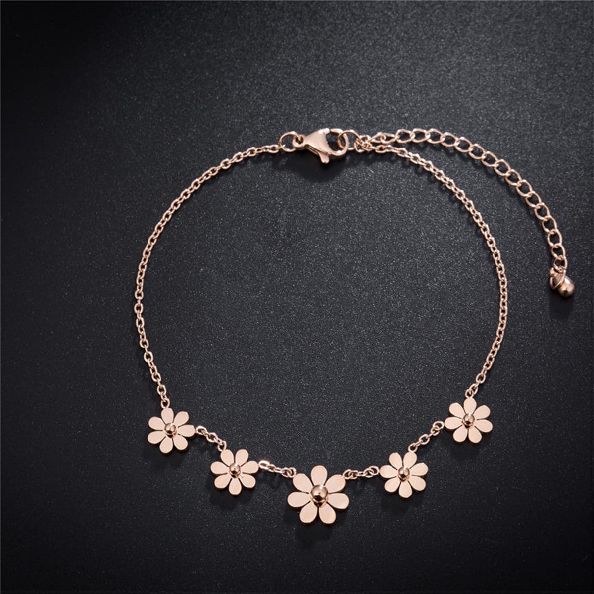 18k Rose Gold-Plated Sunflower Charm Bracelet - streetregion