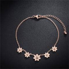 18k Rose Gold-Plated Sunflower Charm Bracelet - streetregion