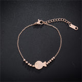 18k Rose Gold-Plated Frosted Fish & Bead Anklet