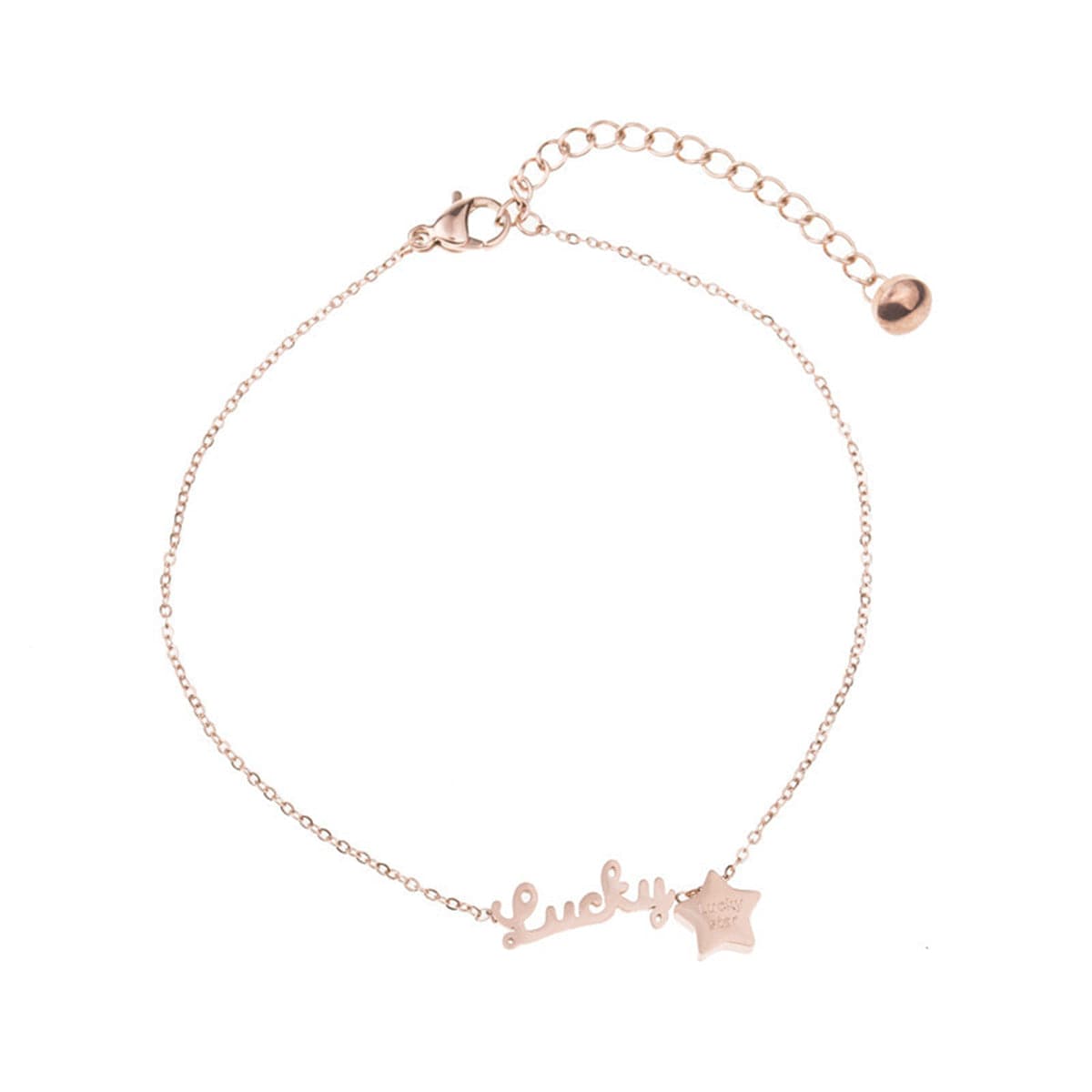18k Rose Gold-Plated 'Lucky' Anklet - streetregion