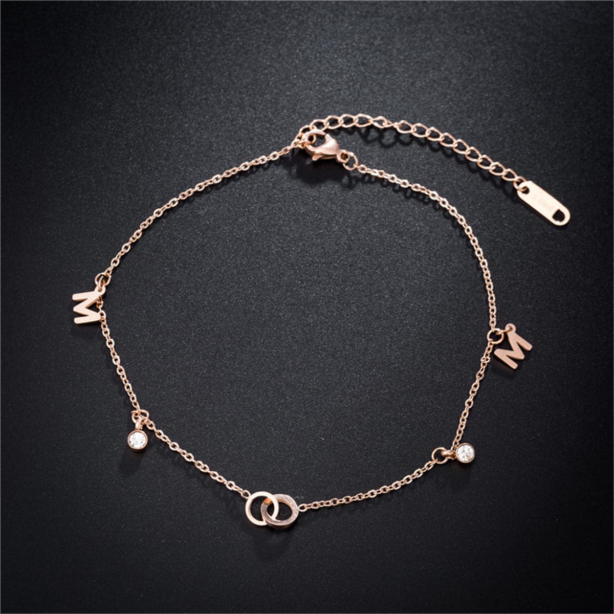 18k Rose Gold-Plated 'M' Anklet - streetregion