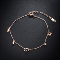 18k Rose Gold-Plated 'M' Anklet - streetregion