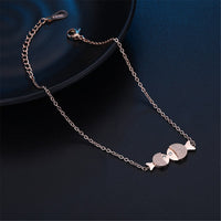 18k Rose Gold-Plated & Cubic Zirconia Double Frosted Fish Anklet