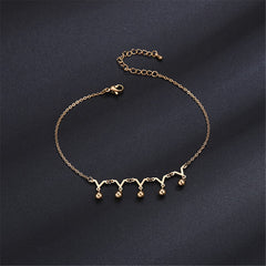 18K Rose Gold-Plated Crown Charm Anklet
