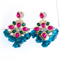 Rose Crystal & Cubic Zirconia Silk 18K Gold-Plated Floral Tassel Drop Earrings