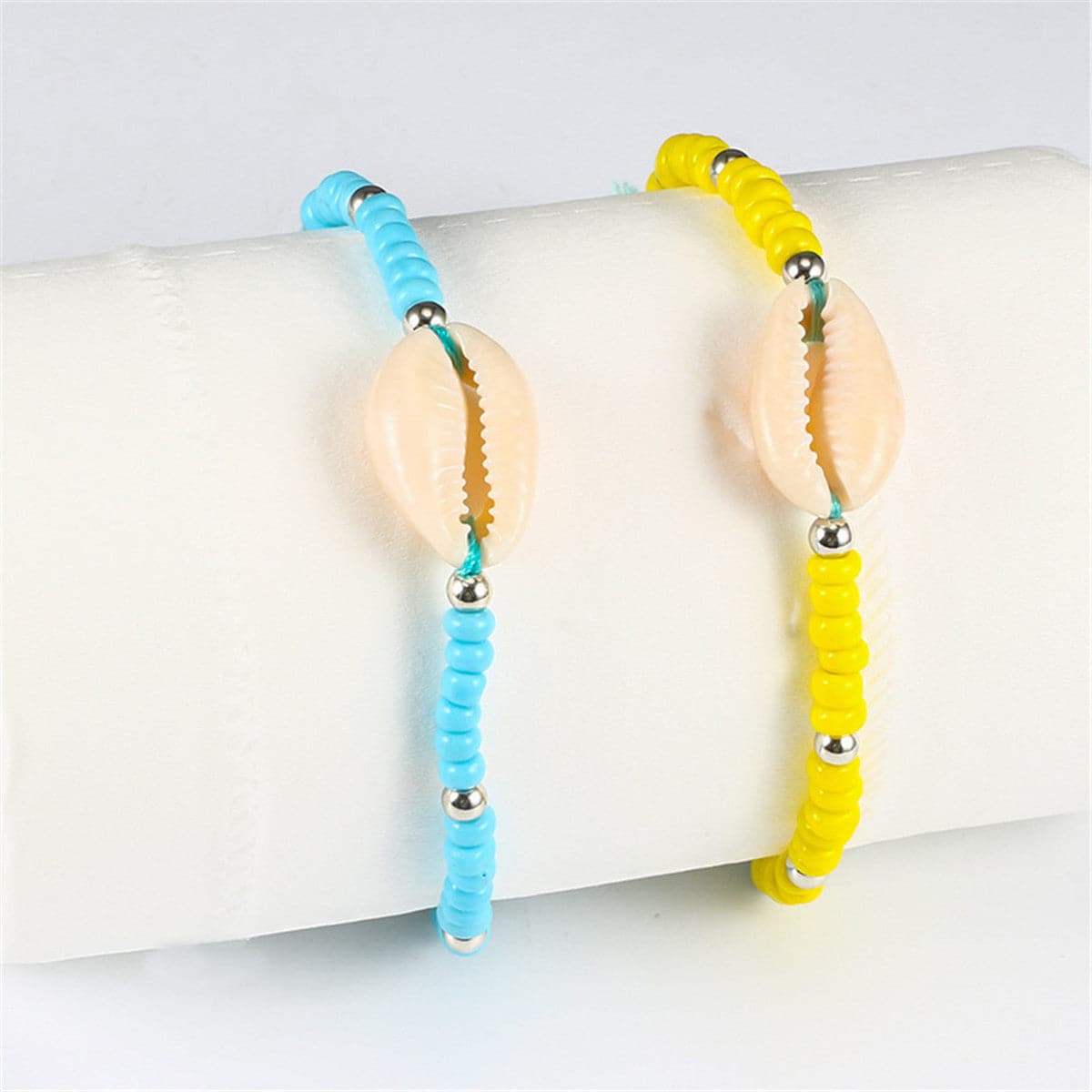 Shell & Turquoise Stretch Bracelet Set