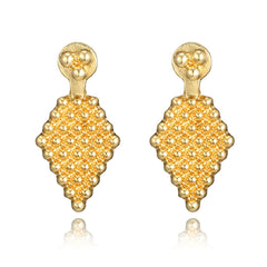 18K Gold-Plated Diamond-Shape Ear Jackets
