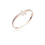 Cubic Zirconia & 18k Rose Gold-Plated Openwork Star Bangle