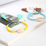 Shell & Reconstituted Turquoise Stretch Bracelet Set