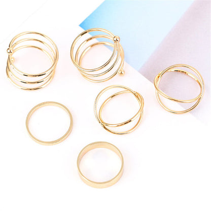 18K Gold-Plated Simplicity Stackable Ring Set, jewelry gift sets for women, botanical inspired, lifestyle look