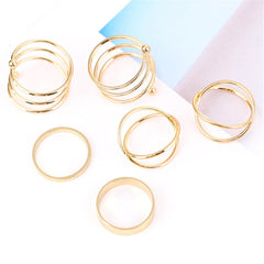 18K Gold-Plated Simplicity Stackable Ring Set
