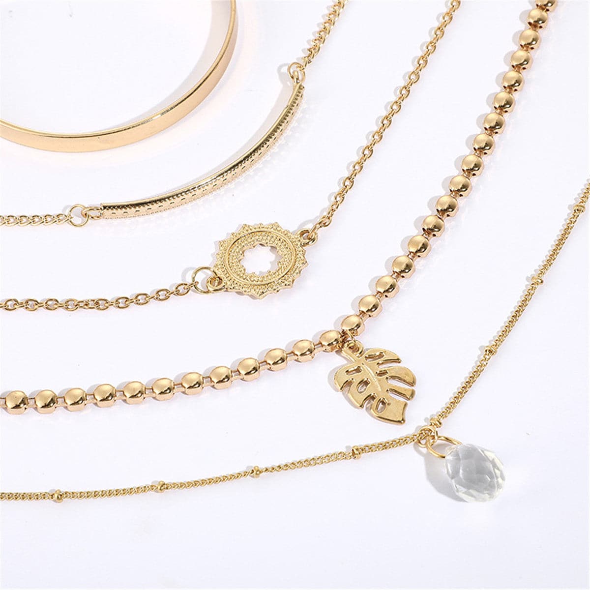 Crystal and 18K Gold-Plated Station Bracelet and Cuff Set, gold bracelet for women, vintage-inspired design, lifestyle look