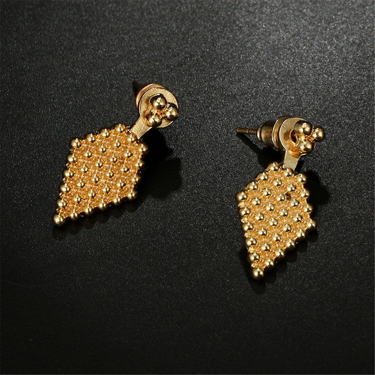 18K Gold-Plated Diamond-Shape Ear Jackets