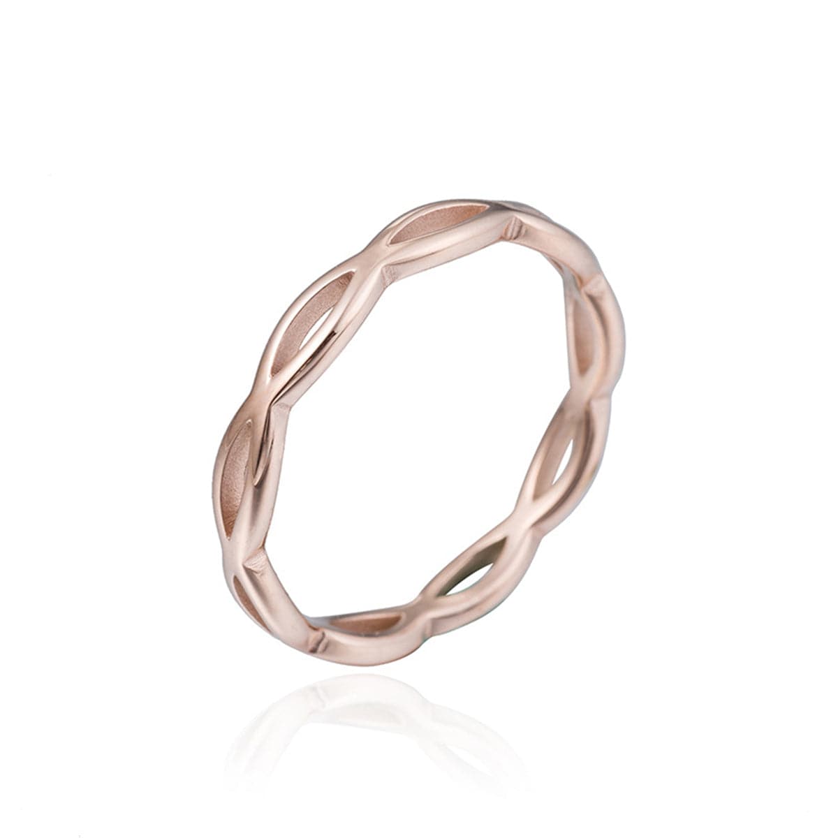 18K Rose Gold-Plated Crossed-Lines Band