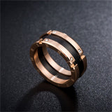Cubic Zirconia & 18k Rose Gold-Plated Roman Numeral Band