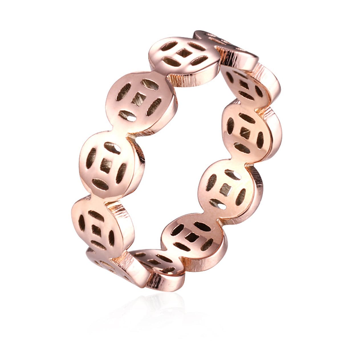 18k Rose Gold-Plated Linking Coin Band - streetregion