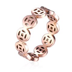 18k Rose Gold-Plated Linking Coin Band - streetregion