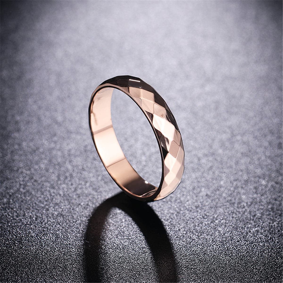 18K Rose Gold-Plated Diamond-Cut Band
