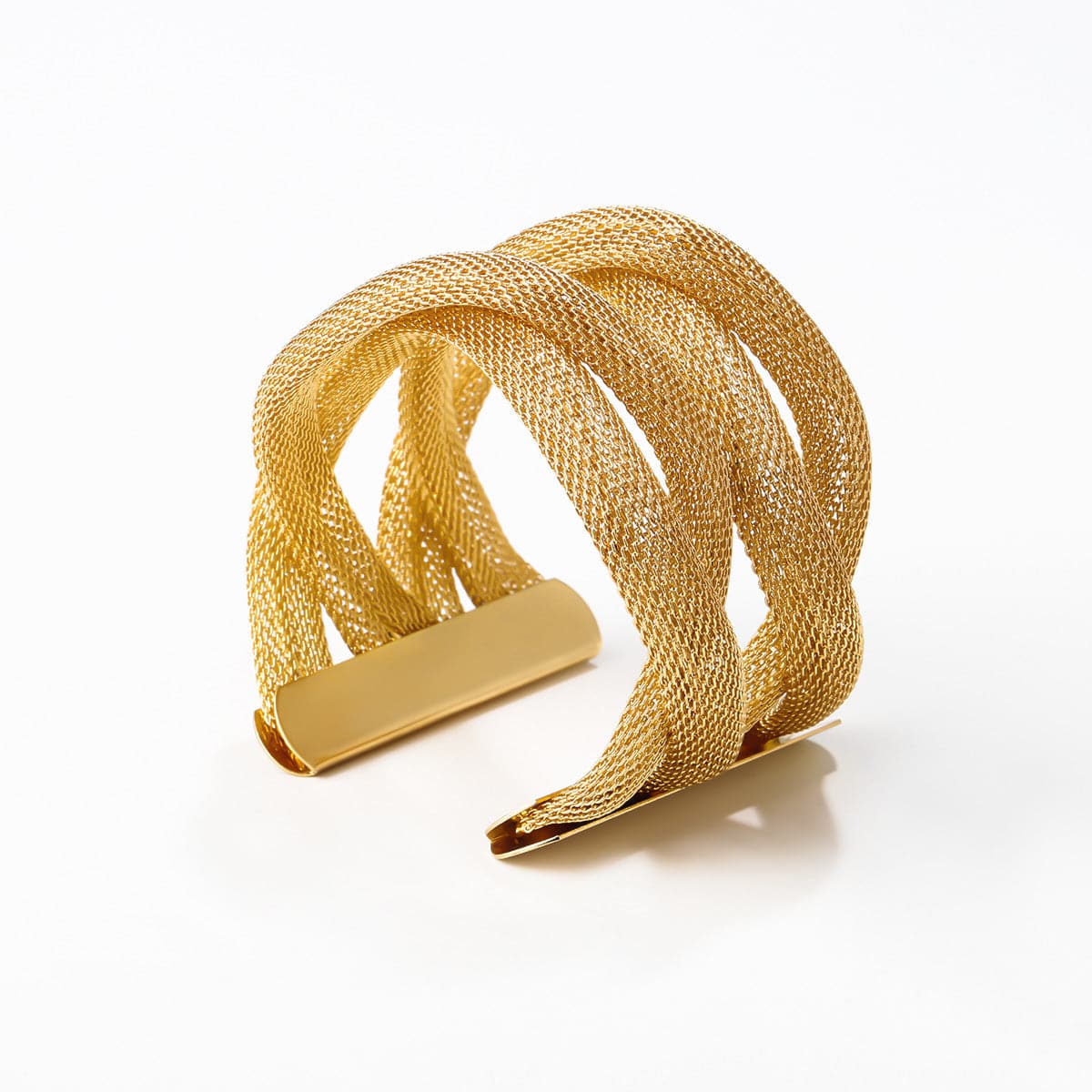 18K Gold-Plated Net Stacked Cuff