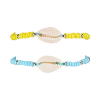 Shell & Reconstituted Turquoise Stretch Bracelet Set