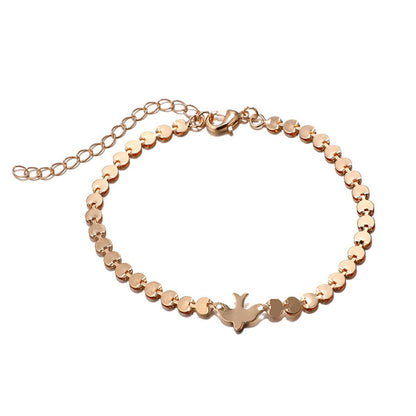 18K Gold-Plated Bird Bracelet, gold bracelet for women, botanical inspired, styled look