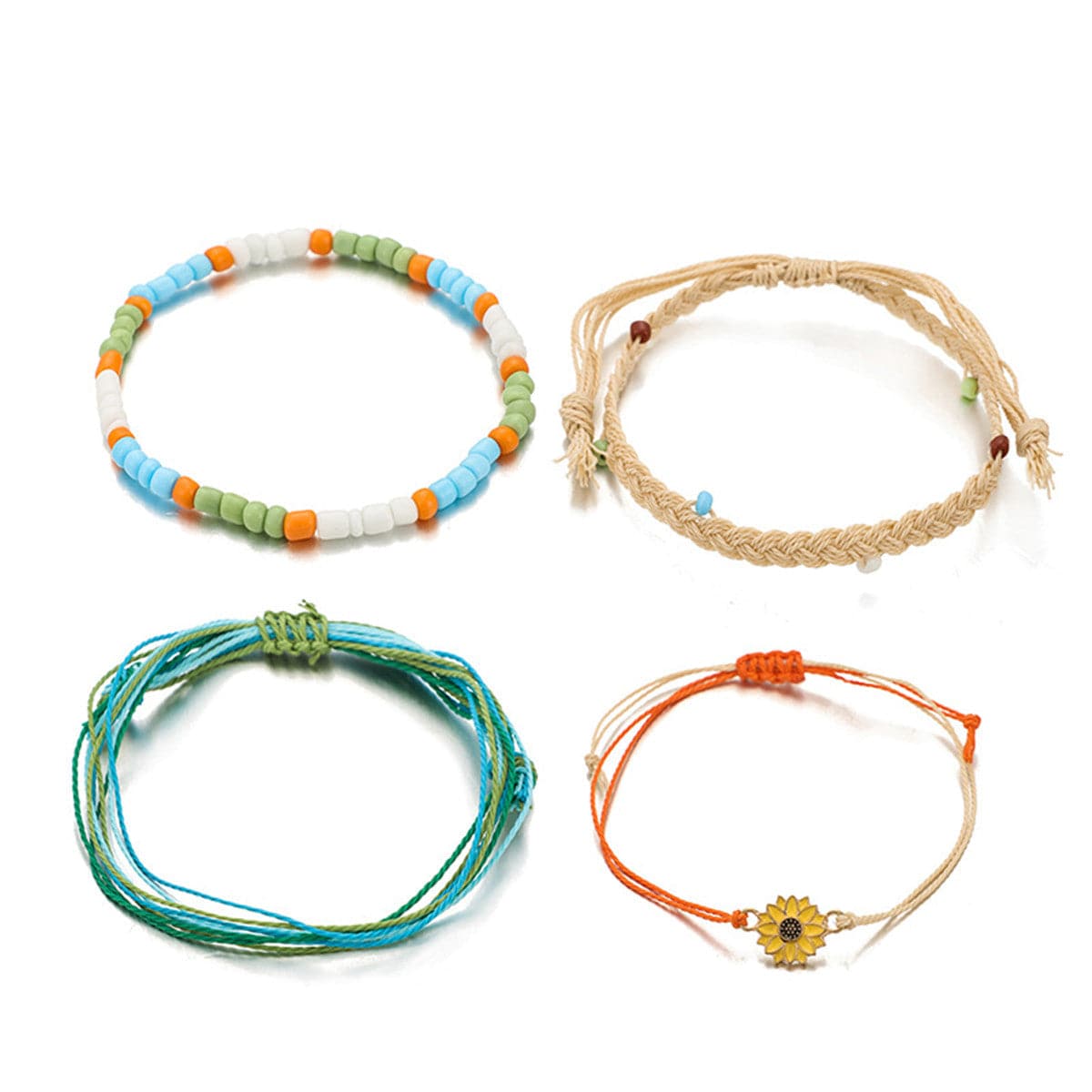Howlite & Yellow Enamel Mum Beaded Bracelet Set