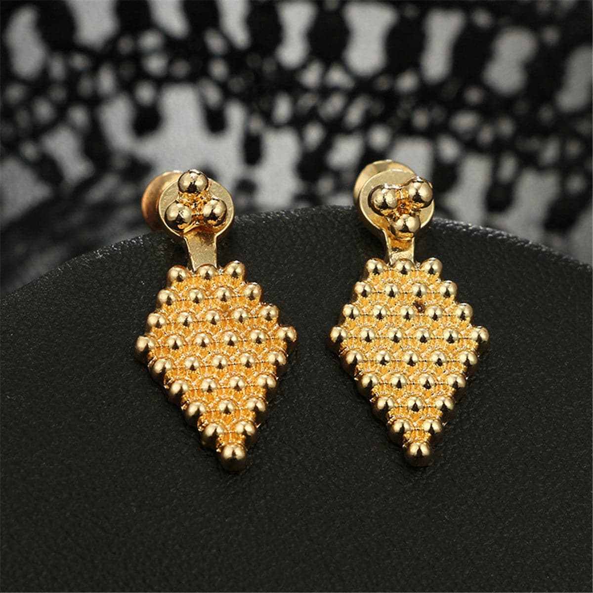 18K Gold-Plated Diamond-Shape Ear Jackets