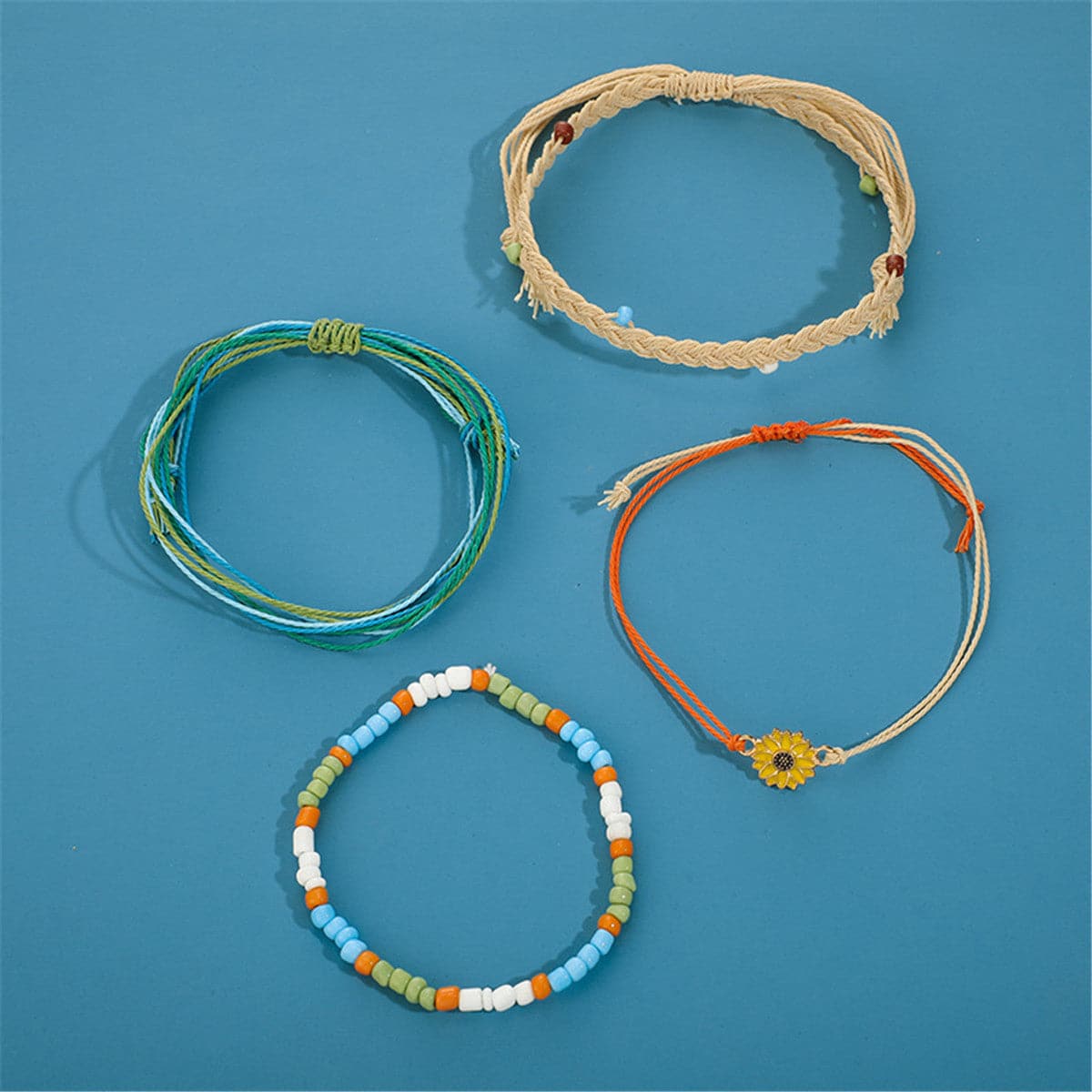 Howlite & Yellow Enamel Mum Beaded Bracelet Set