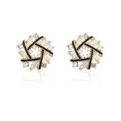Crystal & Cubic Zirconia Snowflake Stud Earrings