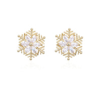 Crystal & 18k Gold-Plated Snowflake Stud Earrings