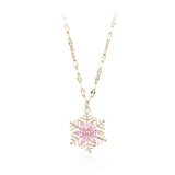 Crystal & Rose Goldtone Snowflake Pendant Necklace