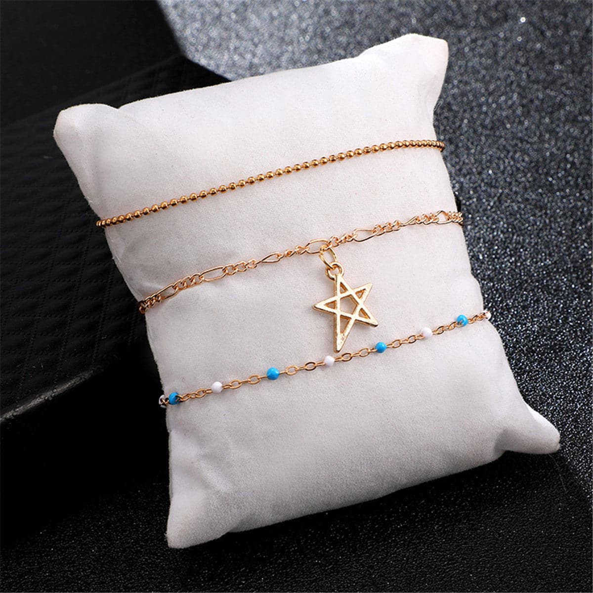 18K Gold-Plated Star & Heart Bracelet Set
