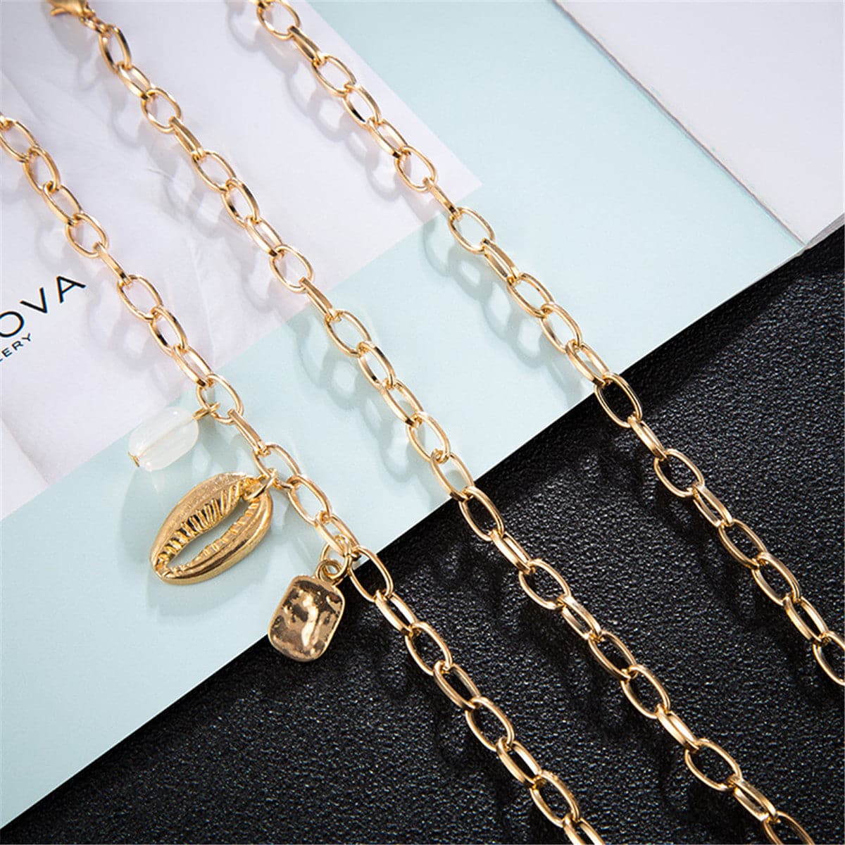 18K Gold-Plated Shell Bracelet Set