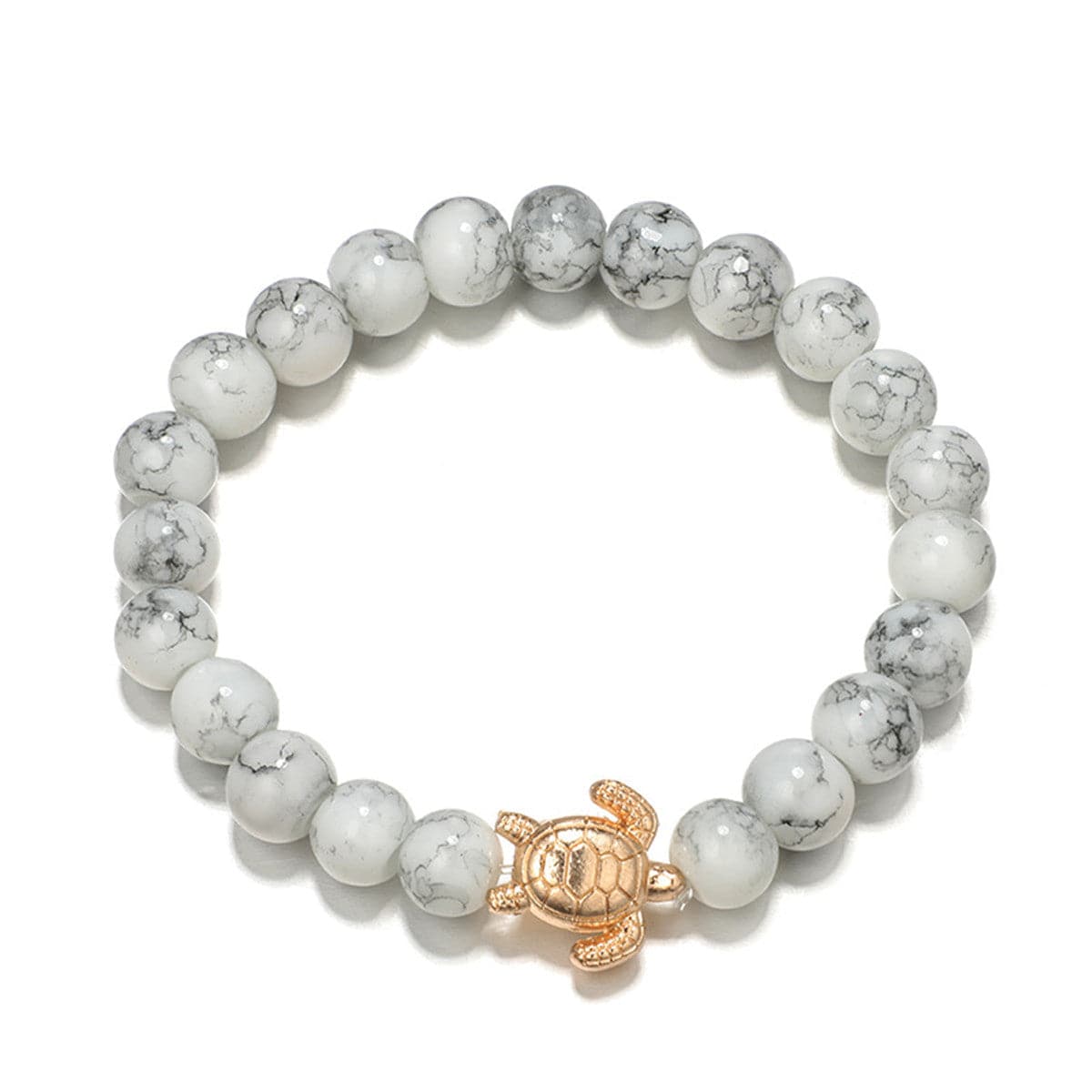 Gray Turquoise & 18K Gold-Plated Pineapple Bracelet Set