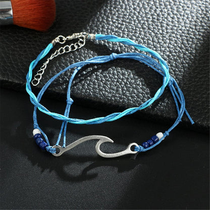 Turquoise and Silver-Plated Fishing Hook Bracelet Set, jewelry gift sets for women, everyday style, lifestyle look