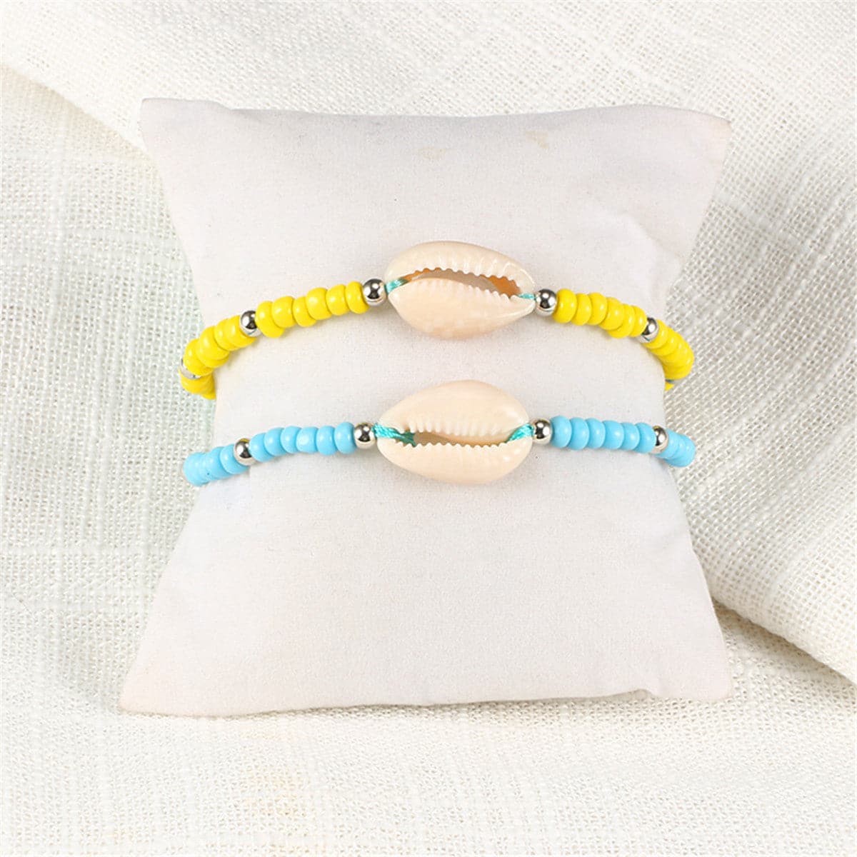 Shell & Turquoise Stretch Bracelet Set