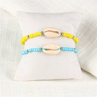 Shell & Reconstituted Turquoise Stretch Bracelet Set