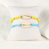 Shell & Reconstituted Turquoise Stretch Bracelet Set