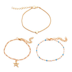 18K Gold-Plated Star & Heart Bracelet Set