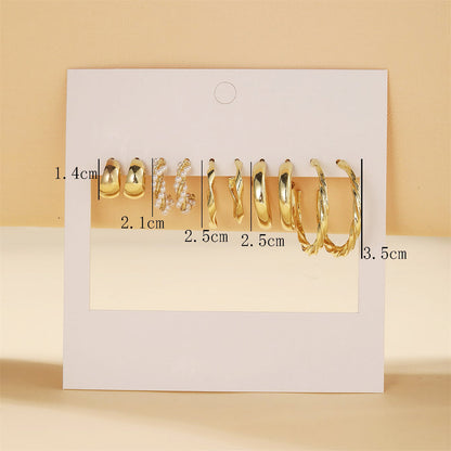 Pearl and 18K Gold-Plated Twisted Hoop Earrings Set, jewelry gift sets for women, everyday style, detail close-up