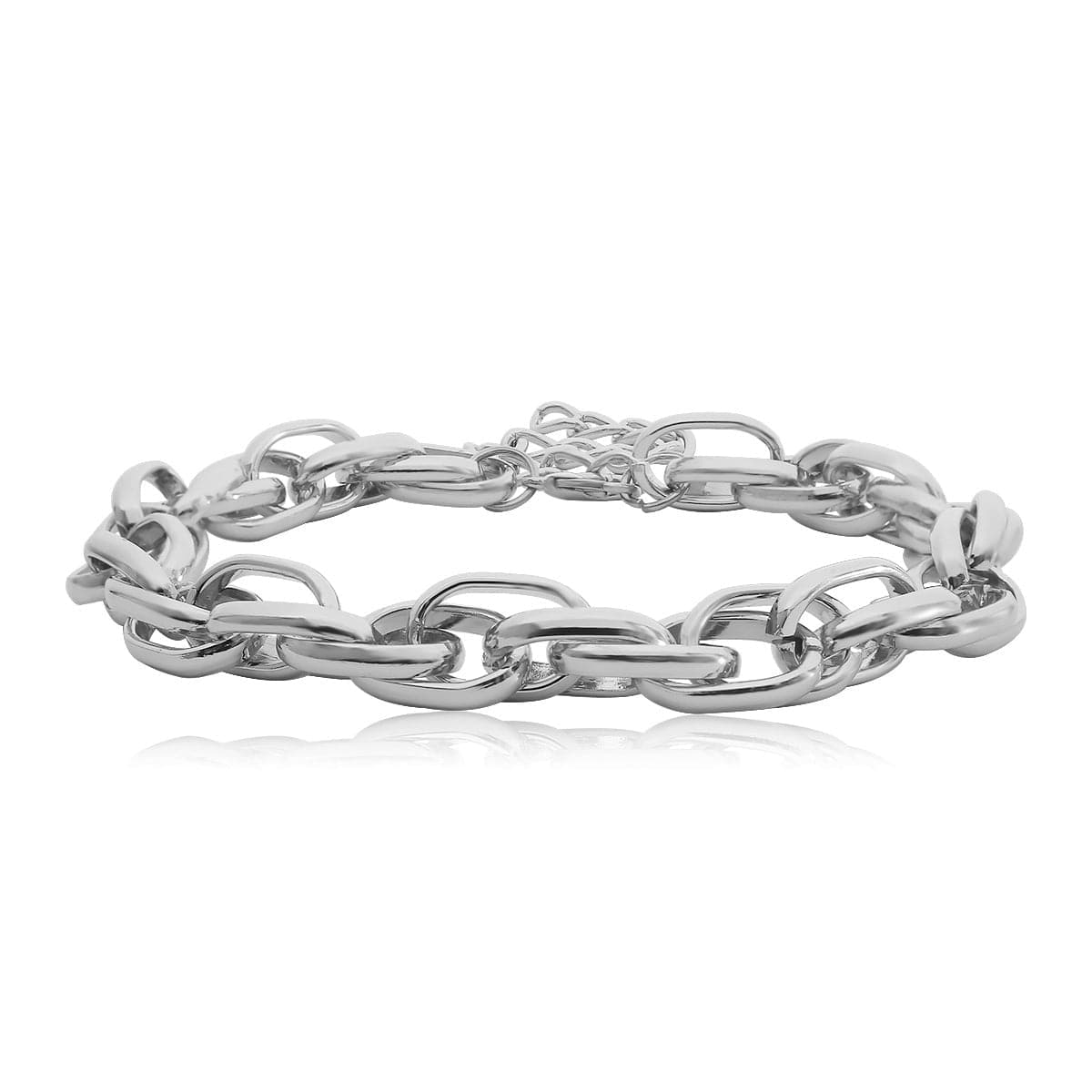 Silver-Plated Crossing Chain Choker Necklace, chunky silver choker necklace, dainty minimalist design, side view