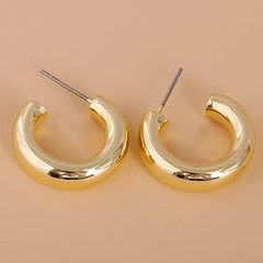 18K Gold-Plated Smooth Hoop Earrings