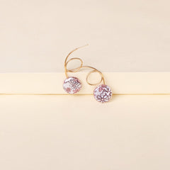 Purple Floral Pearl & 18K Gold-Plated Drop Earrings