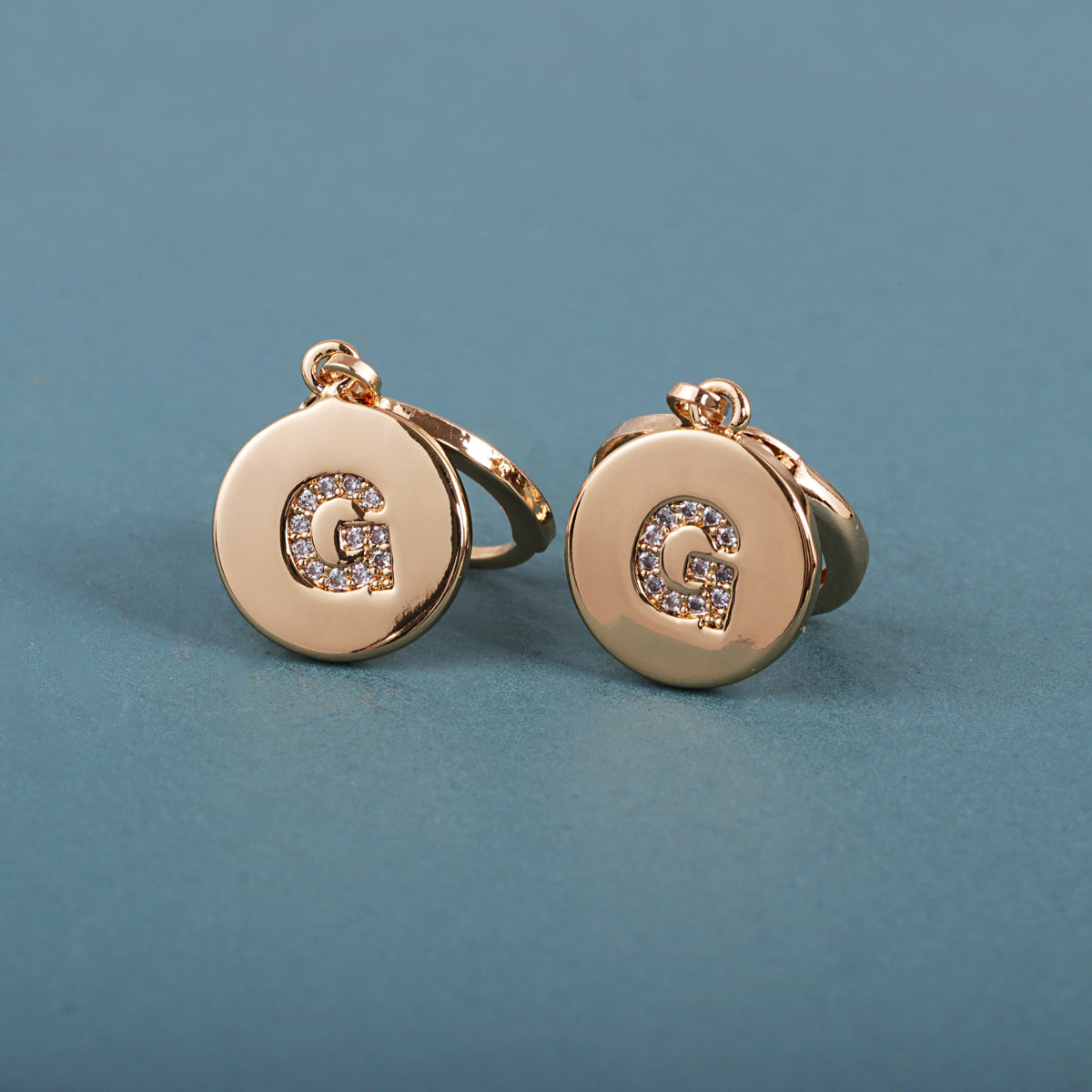 Cubic Zirconia & 18K Gold-Plated Letter G Cut Drop Earrings